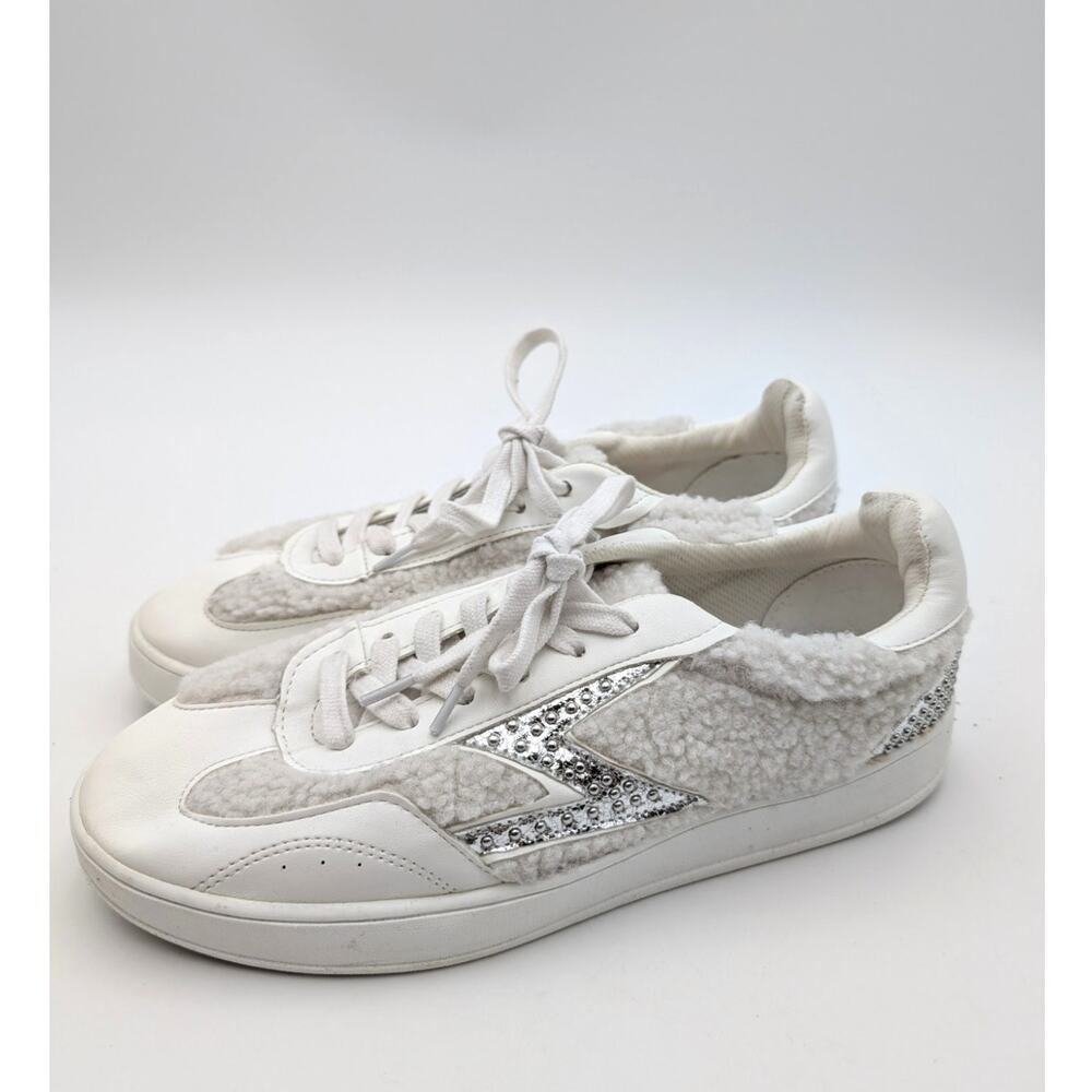 Zodiac Sansa Studded Lace-Up Sneakers Shoes Women's White Size US8M EU38.5